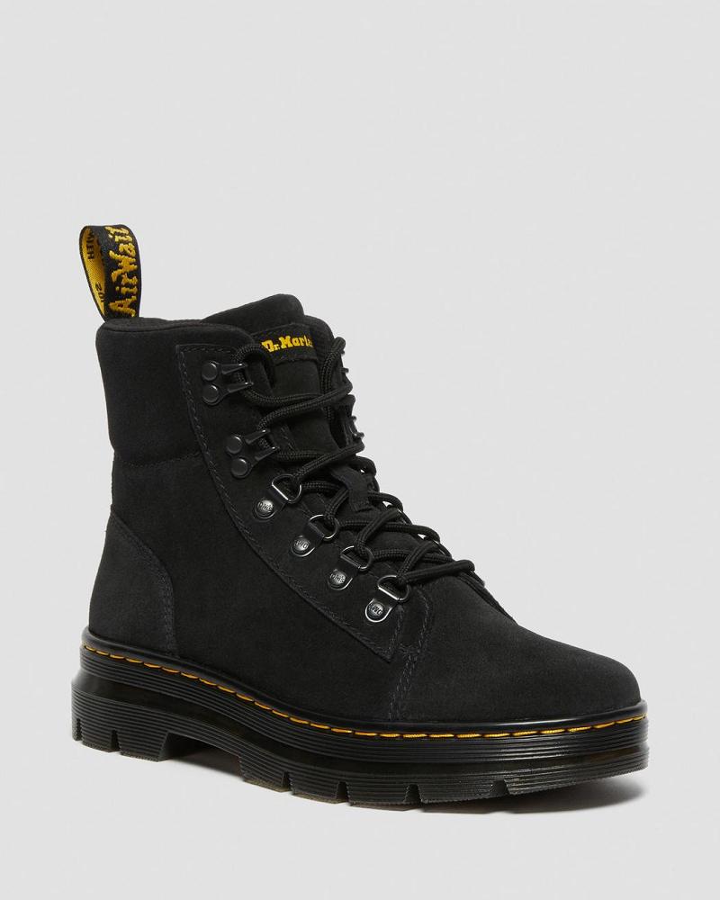 Black Women\'s Dr Martens Combs Women Suede Casual Boots | CA 84UZG